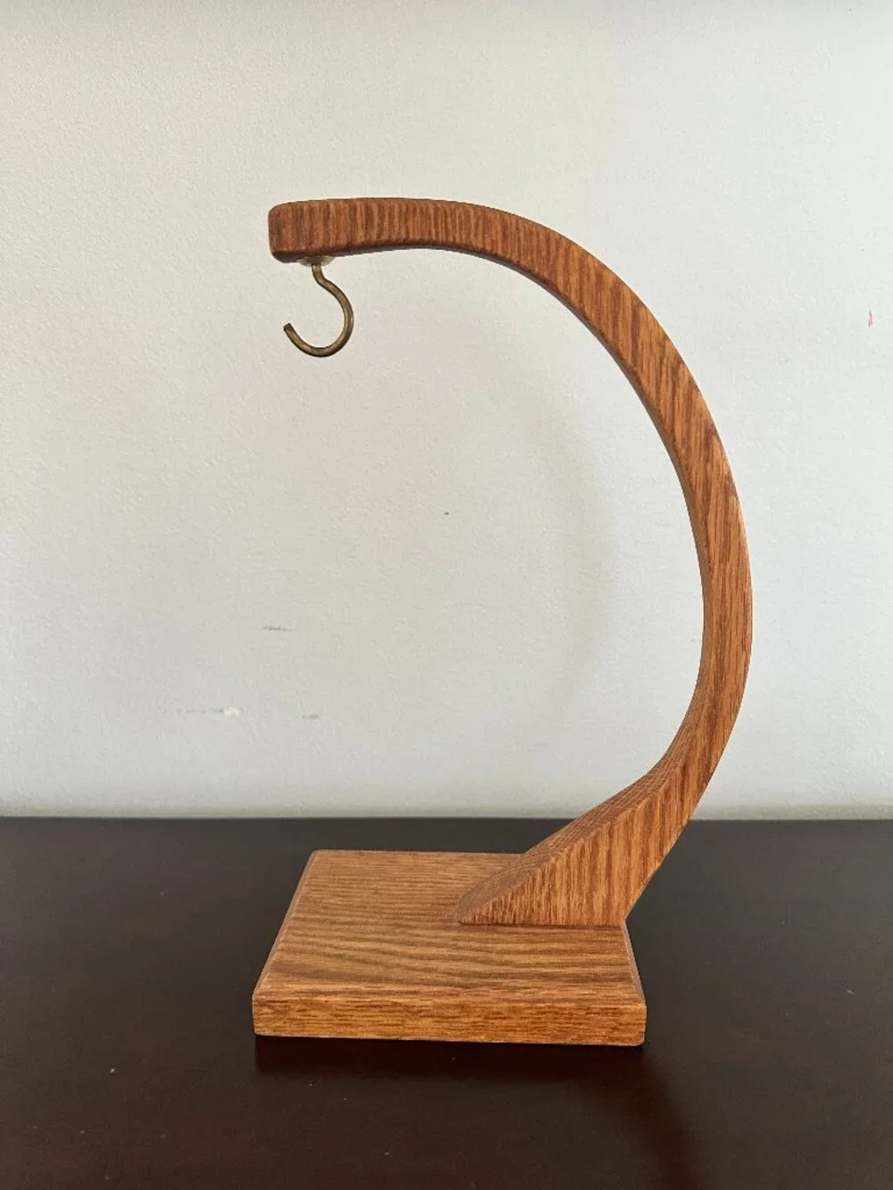 MCM Minimalist Bamboo Wood Banana Hanger Holder Countertop Hook Stand